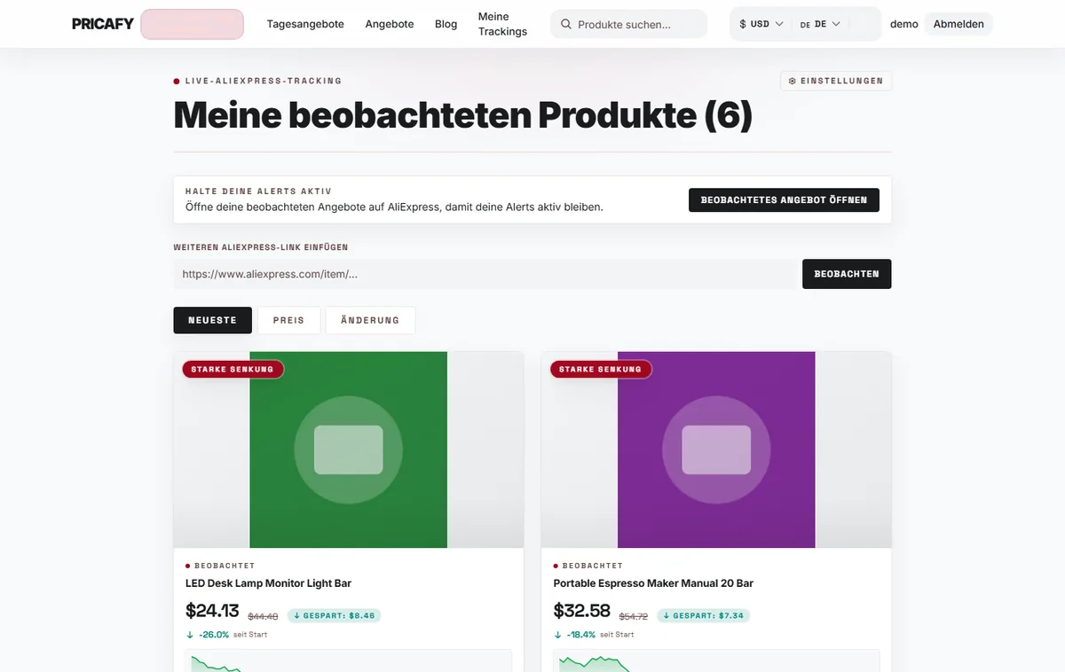 Wenn das Banner zum Aktivhalten der Alerts erscheint