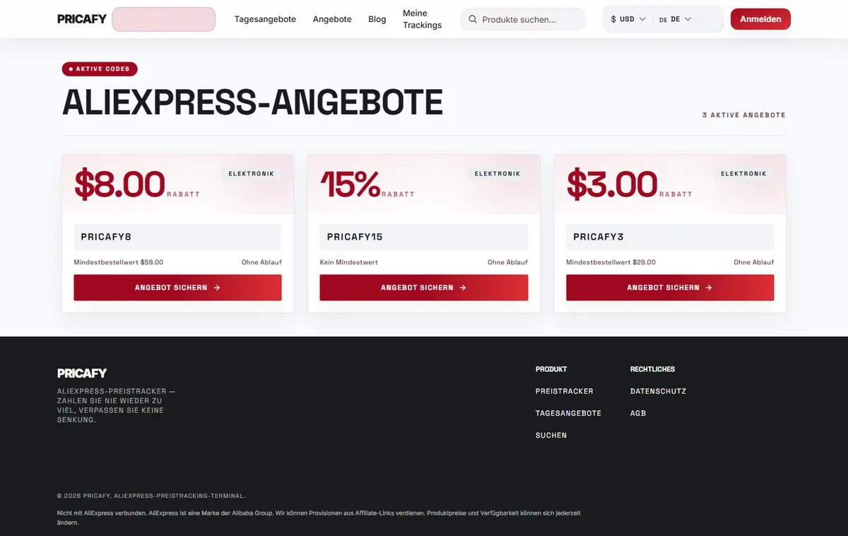 Code kopieren und Angebot öffnen