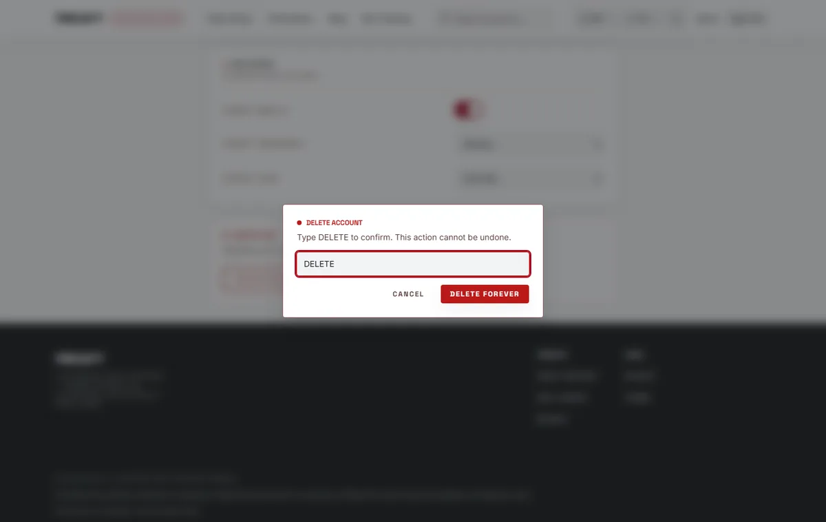 Confirm with DELETE