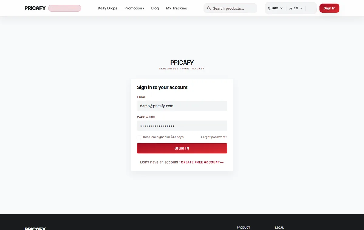Sign in with your email and password