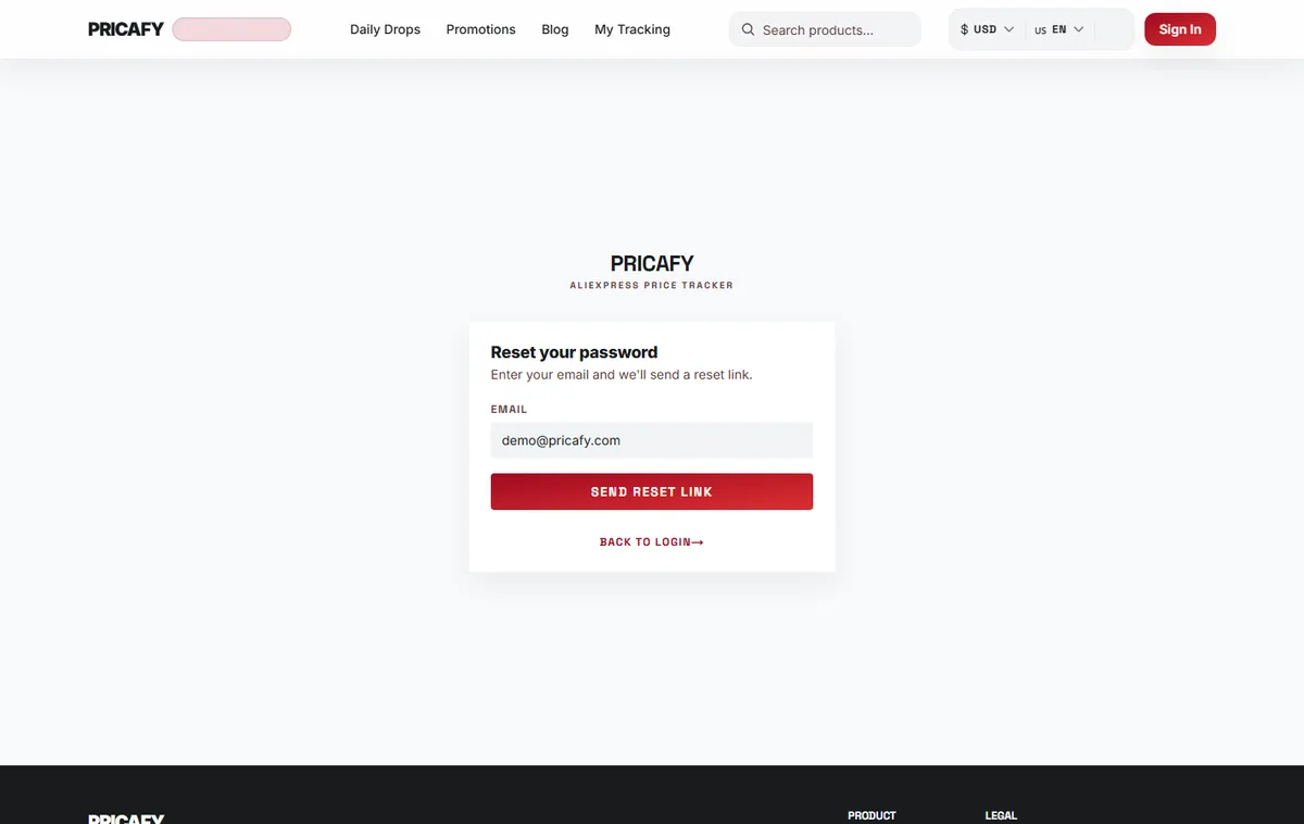 Forgot your password? Request a reset link