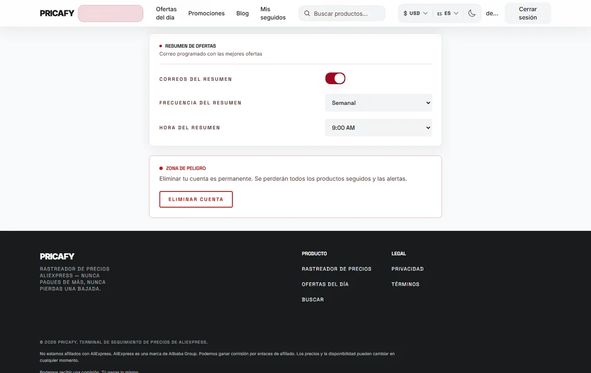 Empieza a eliminar tu cuenta
