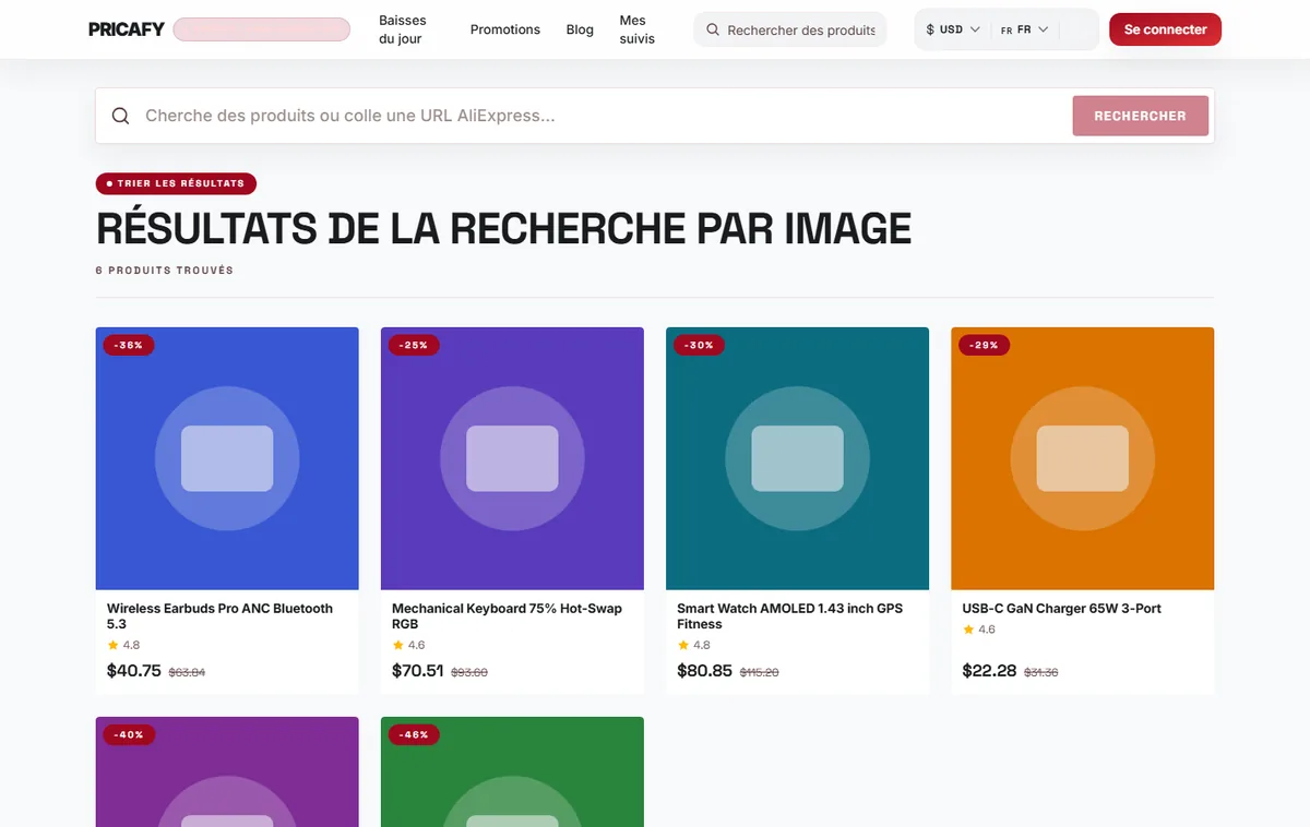 Choisis un produit dans les résultats