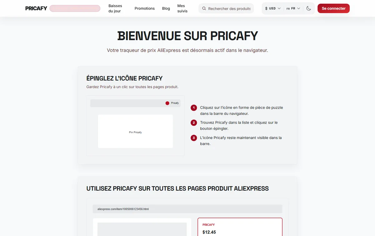 Épingler l'icône dans la barre